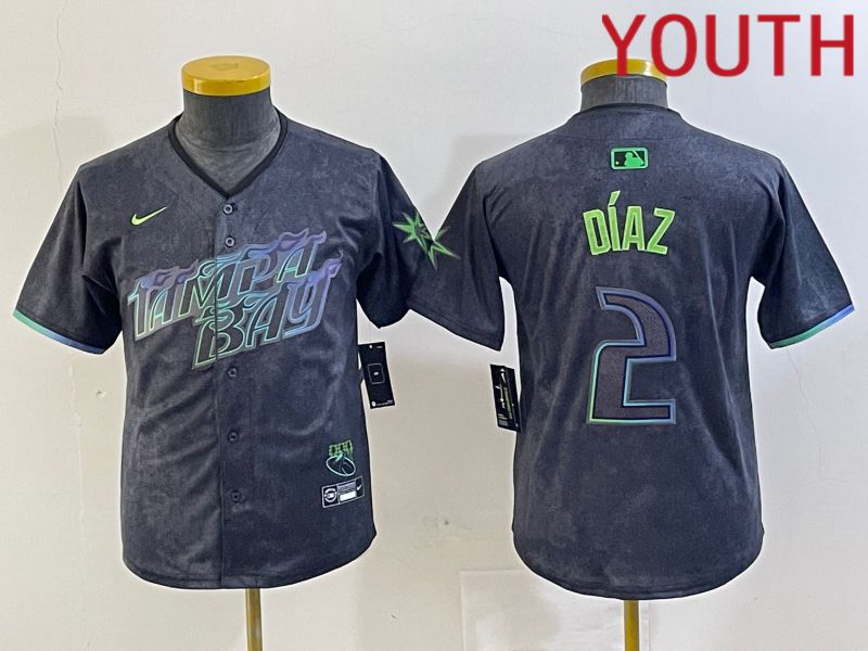 Youth Tampa Bay Rays #2 Diaz Nike MLB Limited City Connect Black 2024 Jersey style 1->pittsburgh steelers->NFL Jersey
